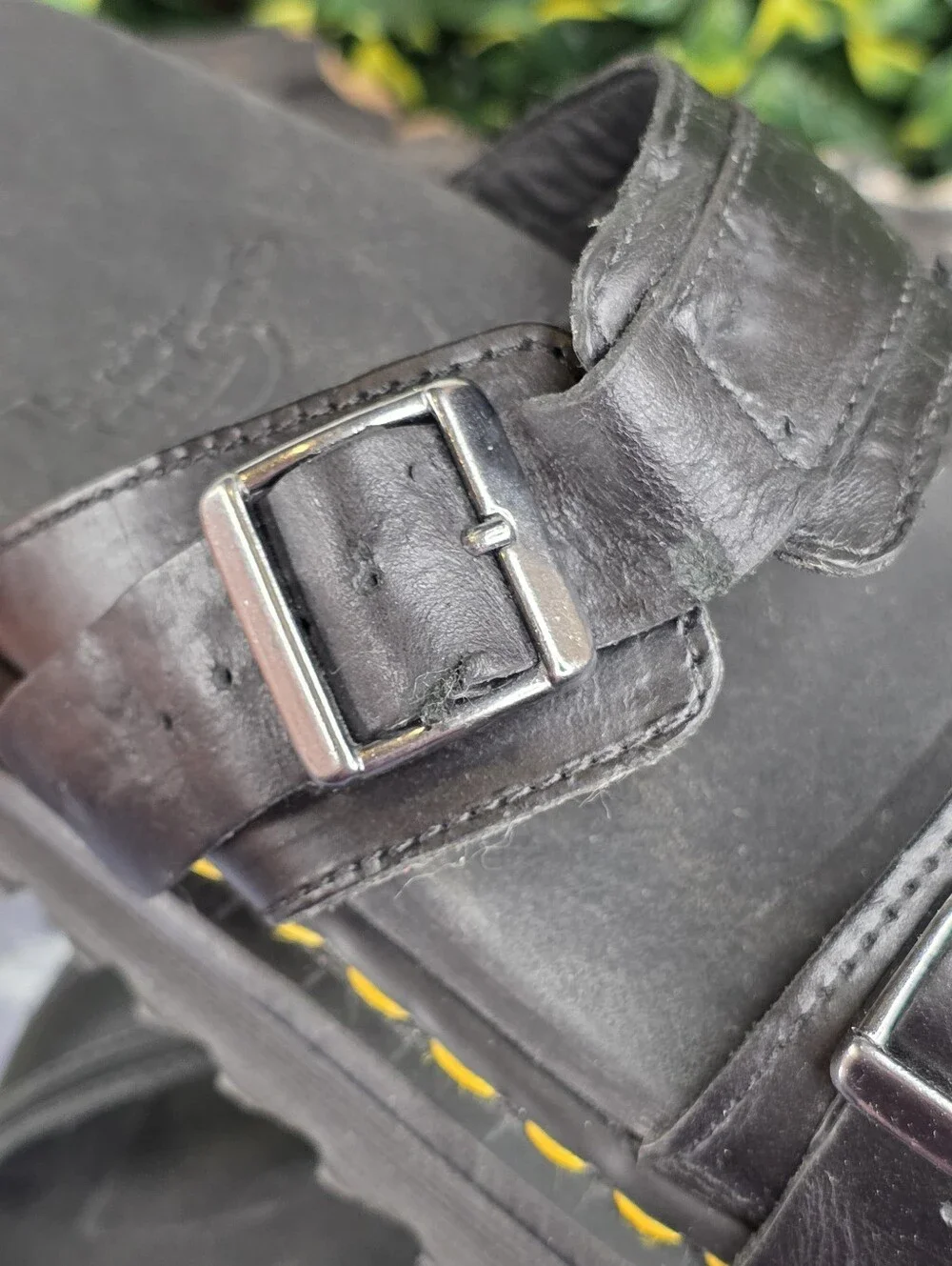 Dr. Martens Myles Brando Leather Buckle Slide Sandals